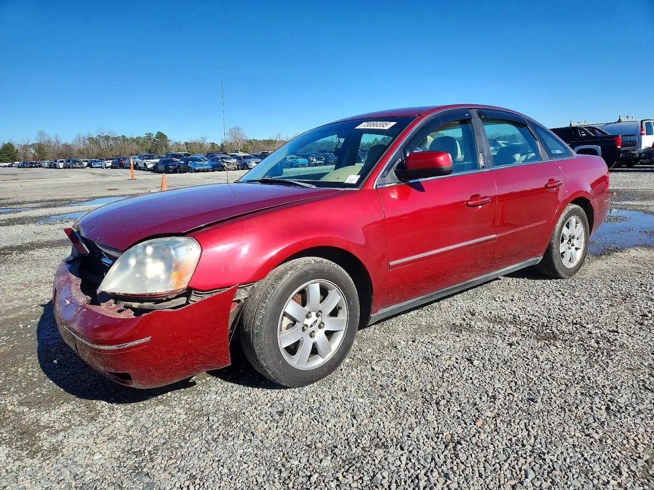 2005 FORD 500 RED VIN: 1FAFP24105G178337